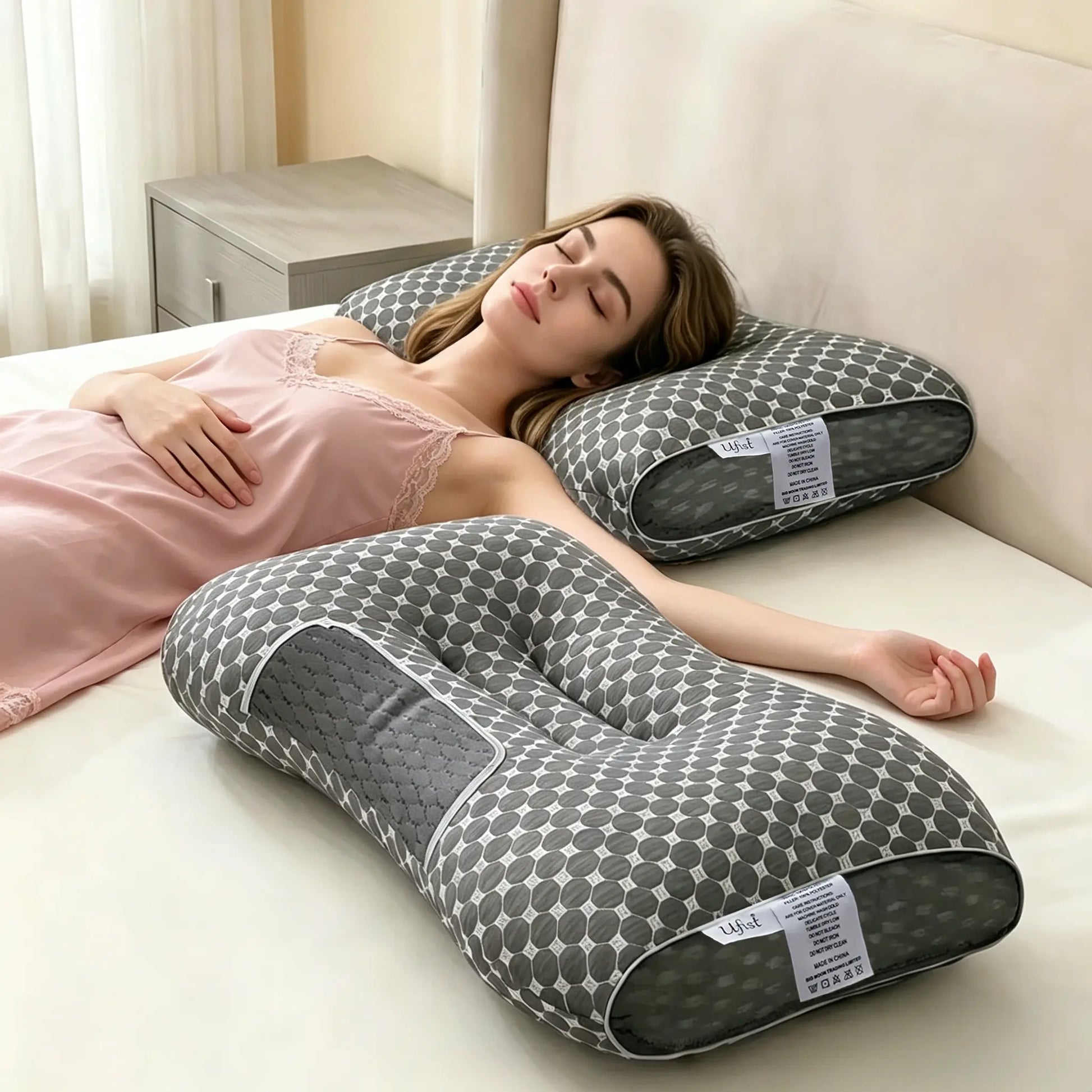 Revolutionize Your Sleep with the Ergonomic Cervical Pillow 2 Pack - Perfect for Side, Back, and Stomach Sleepers!