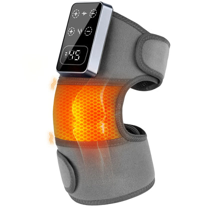Portable Cordless Heated Knee Massager – Rechargeable Knee Brace with 5 Adjustable Heat Levels & 3 Massage Modes for Everyday Comfort