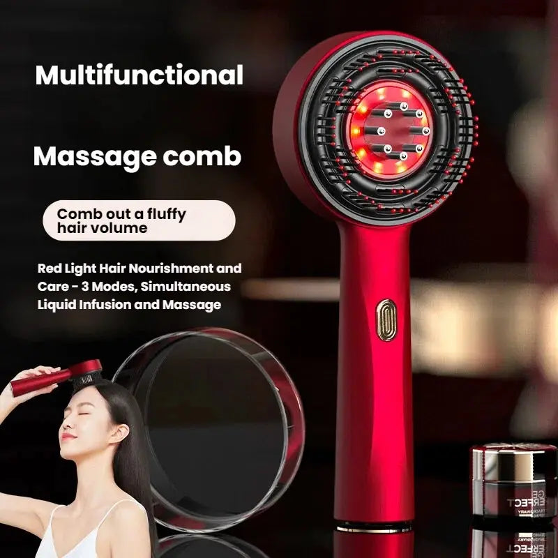 Revitalize Your Hair with the Electric Scalp Massager Comb - Portable Red & Near-Infrared Light Therapy Device for Ultimate Scalp Care and Hair Growth
