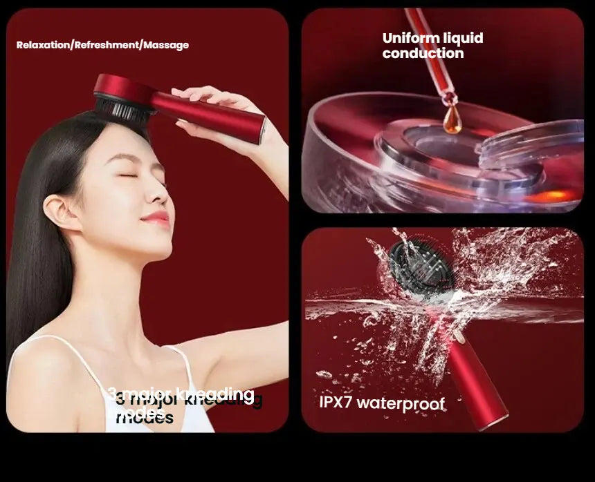 Revitalize Your Hair with the Electric Scalp Massager Comb - Portable Red & Near-Infrared Light Therapy Device for Ultimate Scalp Care and Hair Growth