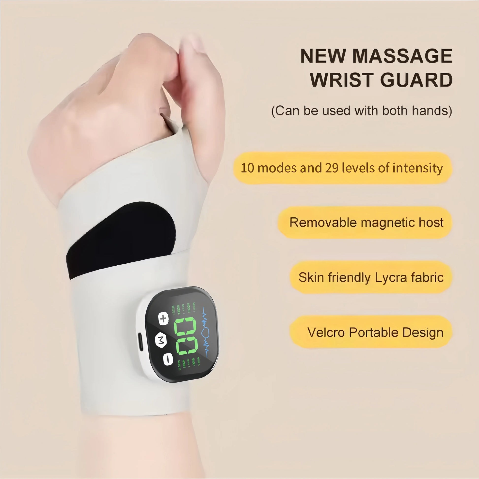 Hand Massager Wrist EMS Pulse Therapy Device for Carpal Tunnel & Arthritis Relief 10 Modes 29 Levels with Microcurrent for Hands & Wrist Portable Therapy Gift for Men Women