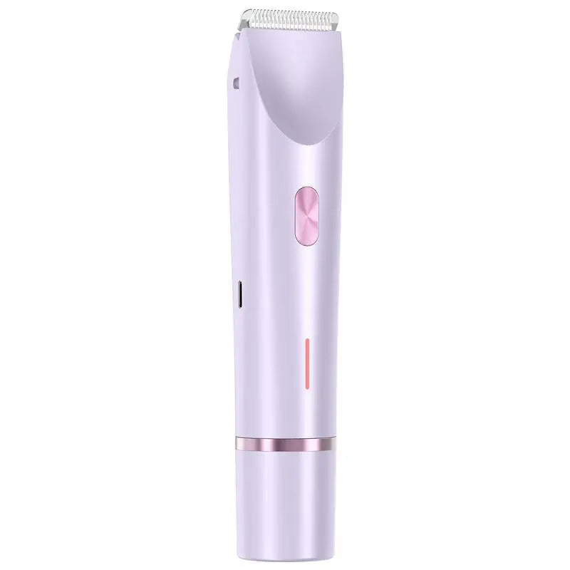 Rechargeable 2-in-1 Electric Trimmer and Shaver for Women - Dual Heads for Painless Grooming on Body, Face, Underarms, and Legs, IPX7 Waterproof Design!