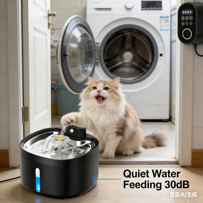 Automatic Pet Water Feeder, 2.6L Electric Pet Water Dispenser for Cats and Dogs, Modern Design, Easy to Use, Automatic Water Feeder