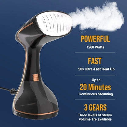 Steamer for Clothes 1200W,  Portable Clothes Steamer for Home, Travel, 320Ml Water Tank