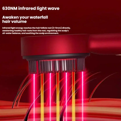 Revitalize Your Hair with the Electric Scalp Massager Comb - Portable Red & Near-Infrared Light Therapy Device for Ultimate Scalp Care and Hair Growth