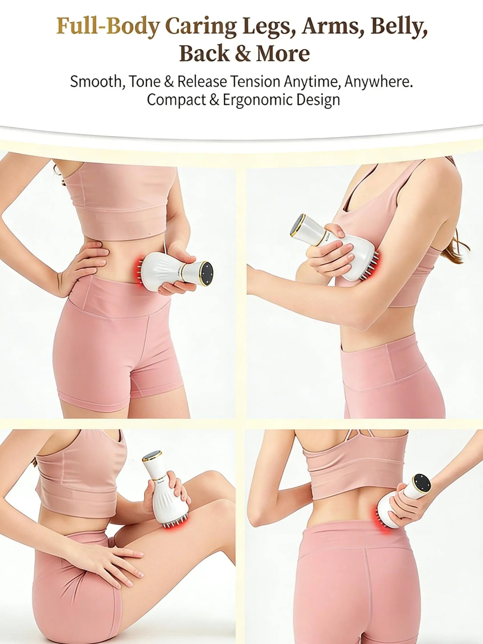 Experience Ultimate Relaxation with the FEEJOY Handheld Meridian Massager - Advanced Red LED Light Heat & Vibration Therapy, 4 Modes & 12 Adjustable Intensity Levels for Total Body Relief