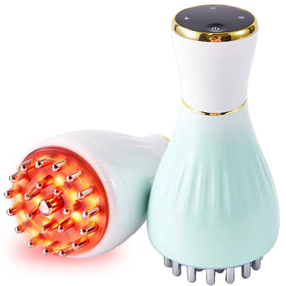 Experience Ultimate Relaxation with the FEEJOY Handheld Meridian Massager - Advanced Red LED Light Heat & Vibration Therapy, 4 Modes & 12 Adjustable Intensity Levels for Total Body Relief