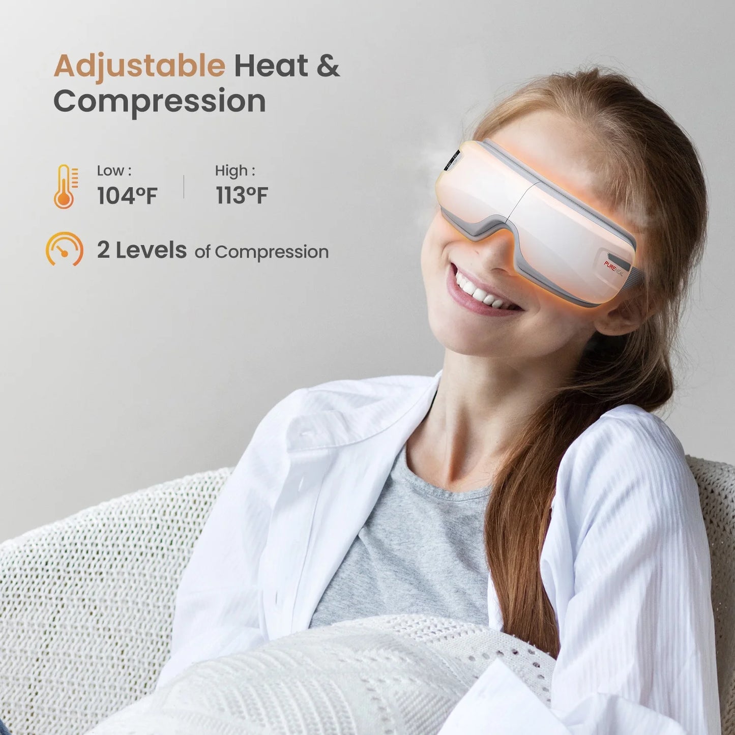 Heated Eye Massager with Air Compression, Eye Mask for Relax, Reduce Strain