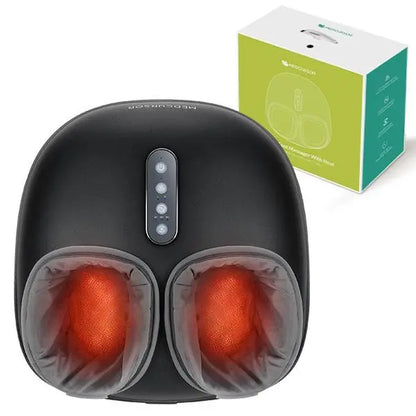 Medcursor Foot Massager with Heat - 3D Full Wrap Massage for Tired Muscles & Plantar Comfort - Portable Quiet Design with Removable Zippered Foot Sleeve - Ideal Gift for Relaxing Therapy