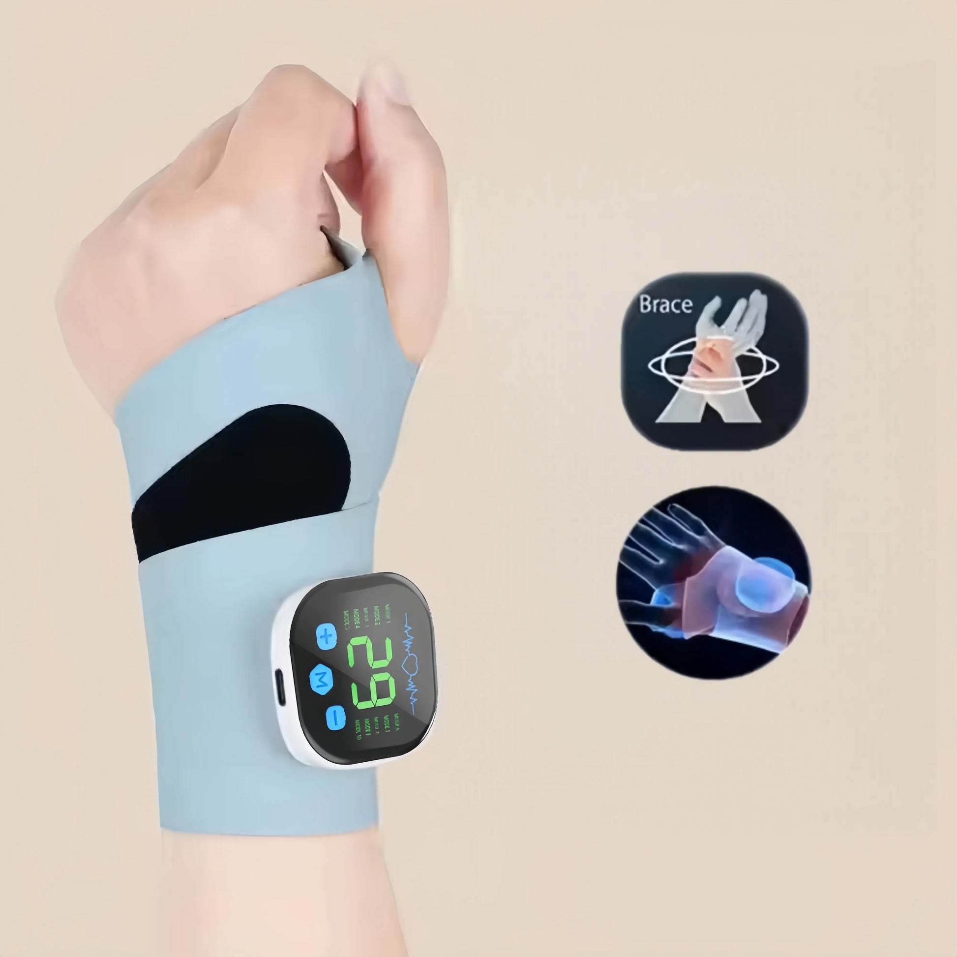 Hand Massager Wrist EMS Pulse Therapy Device for Carpal Tunnel & Arthritis Relief 10 Modes 29 Levels with Microcurrent for Hands & Wrist Portable Therapy Gift for Men Women