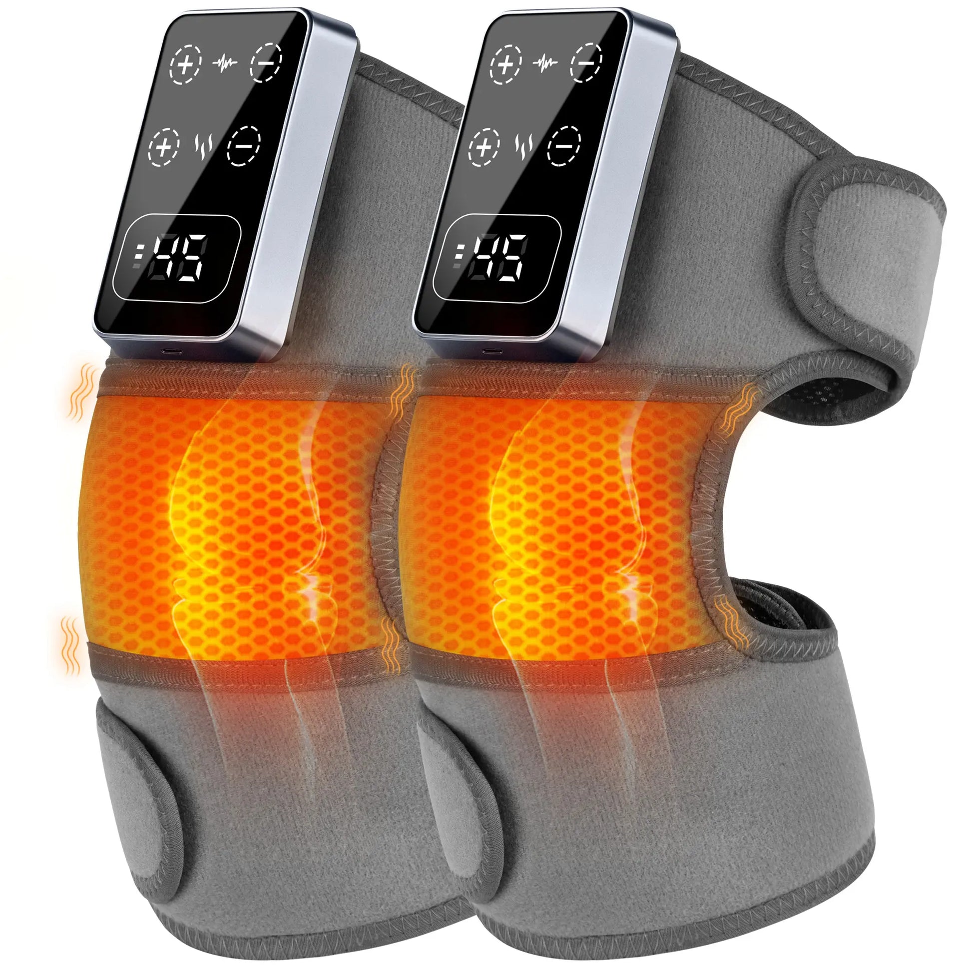 Portable Cordless Heated Knee Massager – Rechargeable Knee Brace with 5 Adjustable Heat Levels & 3 Massage Modes for Everyday Comfort
