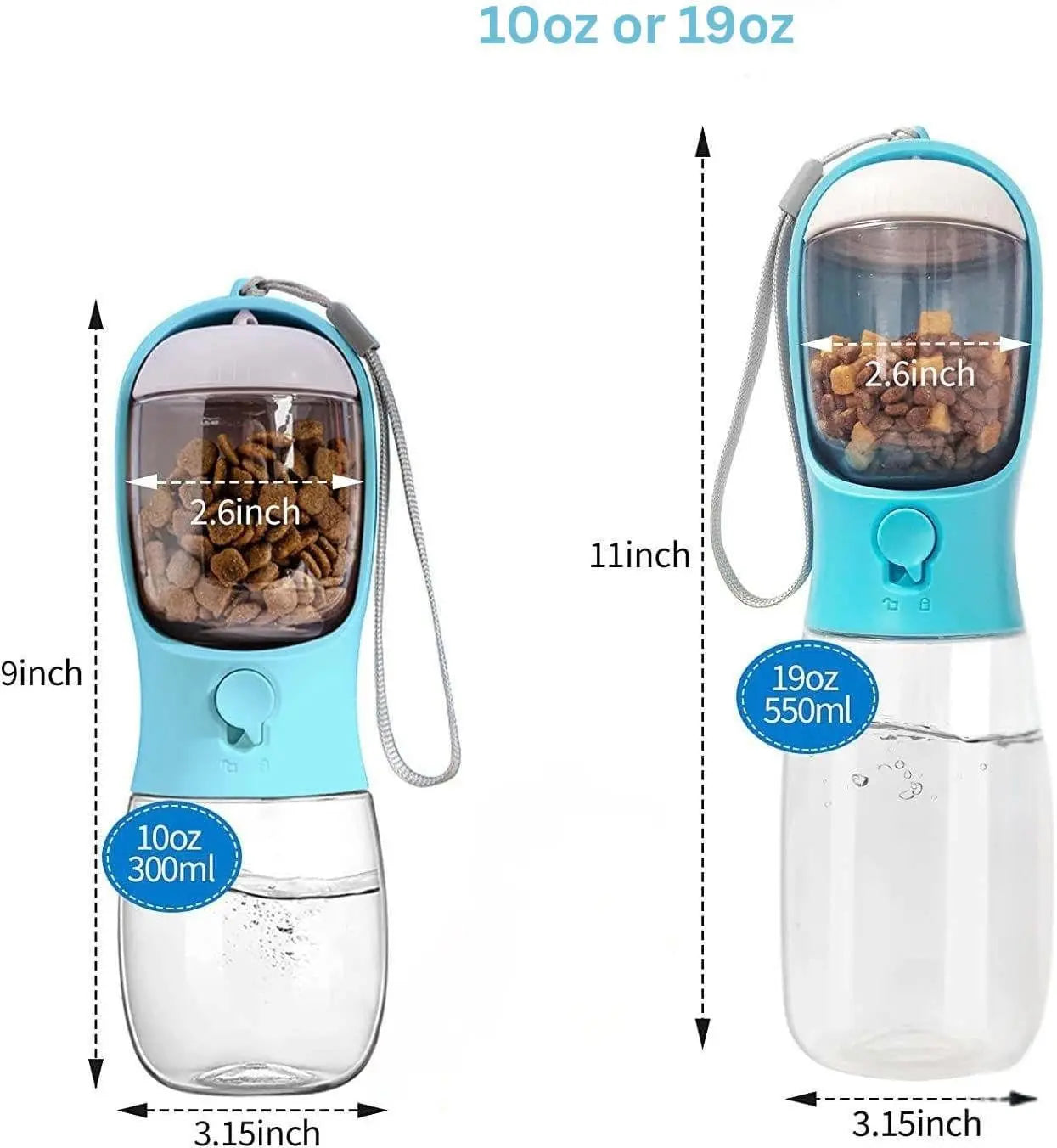 Portable Leak-Proof Water Dispenser for Pets - 19 Oz Travel Bottle for Dogs and Cats