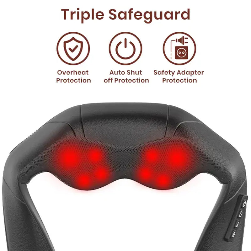 Electric Deep Tissue 3D Kneading Massage Pillow with Heat for Back, Neck, Shoulders, Legs, and Feet - Ideal Relaxation Gift for Men and Women