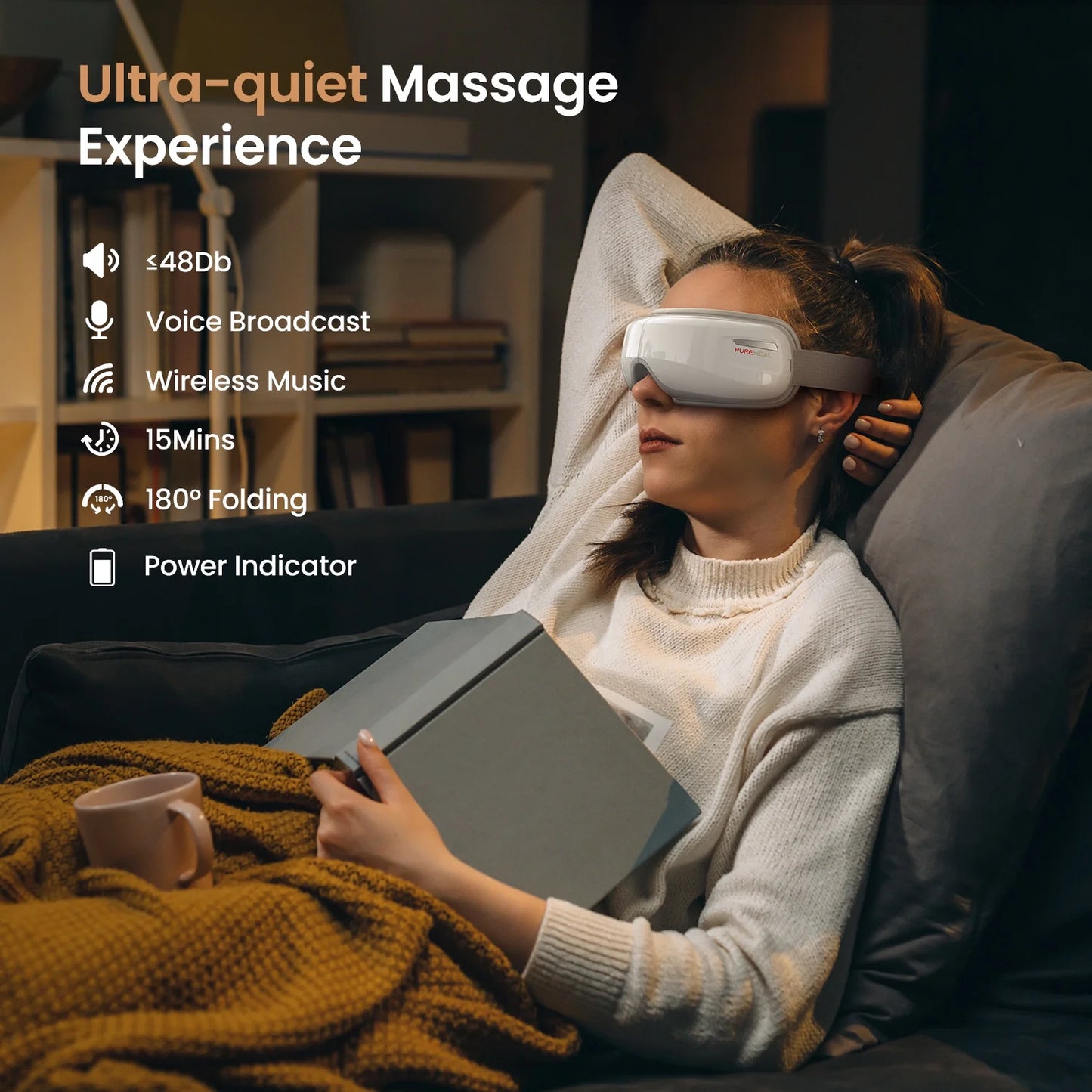 Heated Eye Massager with Air Compression, Eye Mask for Relax, Reduce Strain
