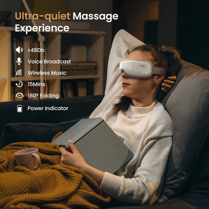 Heated Eye Massager with Air Compression, Eye Mask for Relax, Reduce Strain