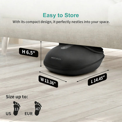 Medcursor Foot Massager with Heat - 3D Full Wrap Massage for Tired Muscles & Plantar Comfort - Portable Quiet Design with Removable Zippered Foot Sleeve - Ideal Gift for Relaxing Therapy