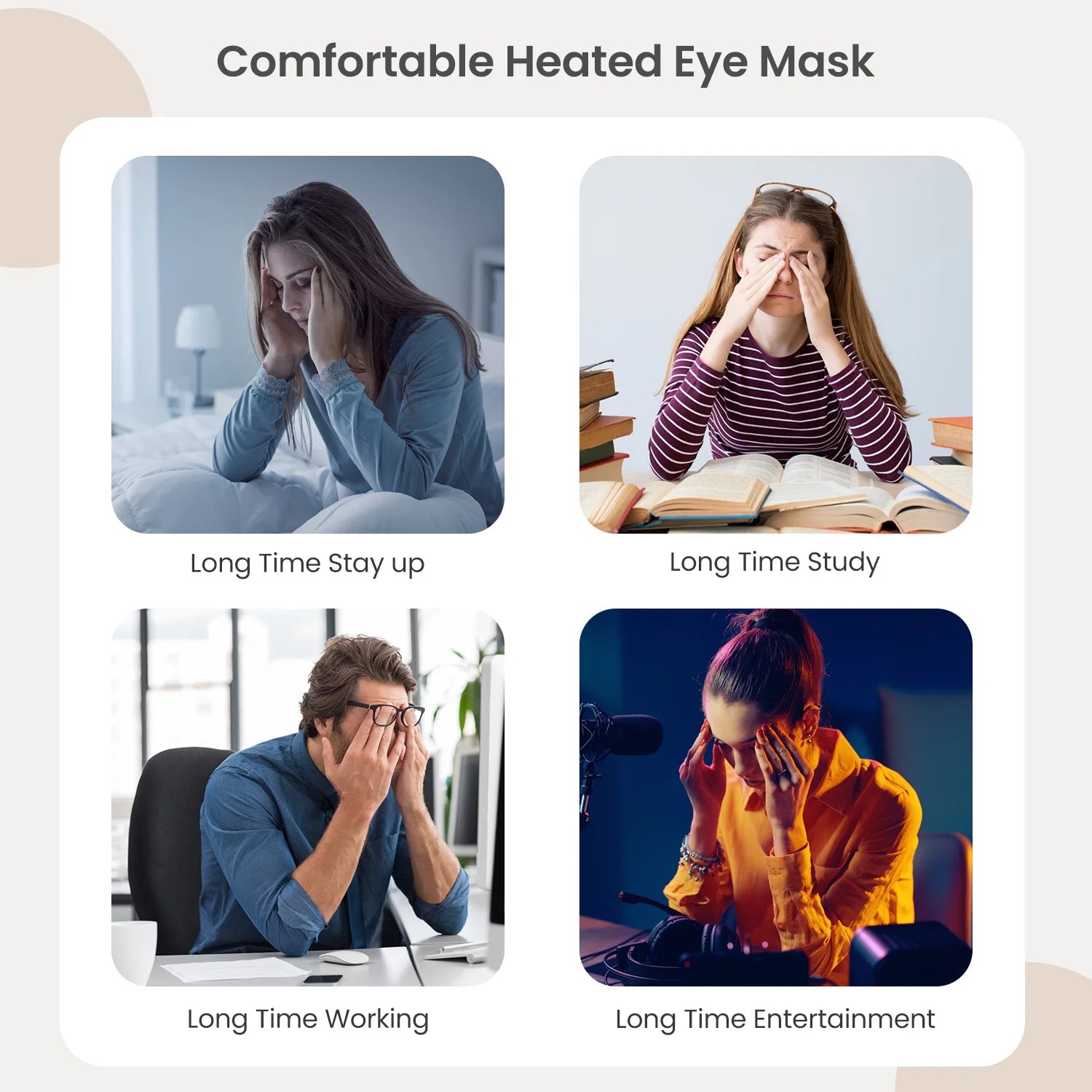 Heated Eye Massager with Air Compression, Eye Mask for Relax, Reduce Strain