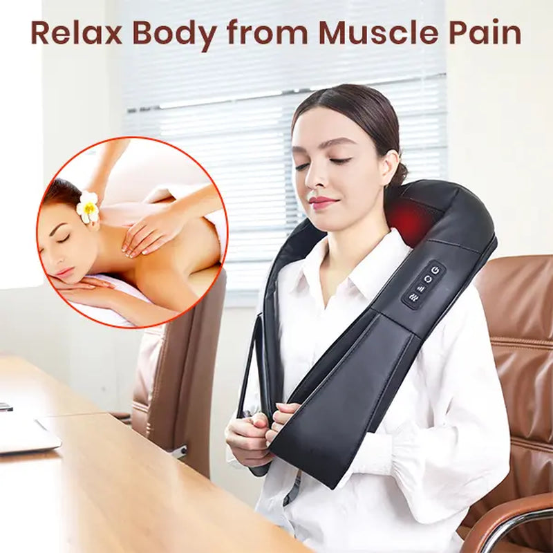 Electric Deep Tissue 3D Kneading Massage Pillow with Heat for Back, Neck, Shoulders, Legs, and Feet - Ideal Relaxation Gift for Men and Women