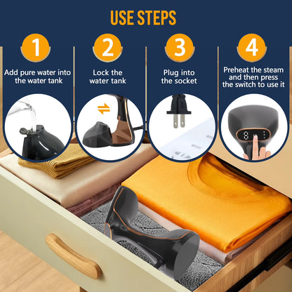 Steamer for Clothes 1200W,  Portable Clothes Steamer for Home, Travel, 320Ml Water Tank