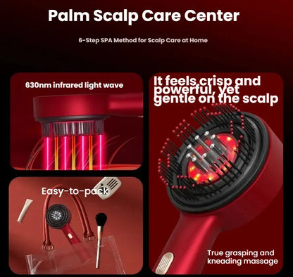 Revitalize Your Hair with the Electric Scalp Massager Comb - Portable Red & Near-Infrared Light Therapy Device for Ultimate Scalp Care and Hair Growth