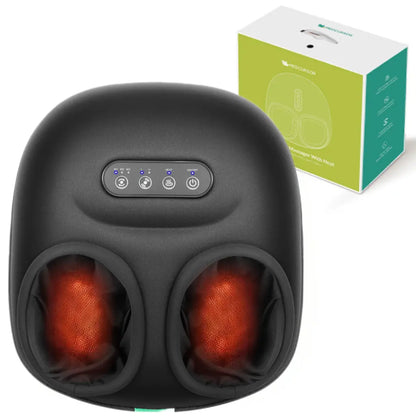 Medcursor Foot Massager with Heat - 3D Full Wrap Massage for Tired Muscles & Plantar Comfort - Portable Quiet Design with Removable Zippered Foot Sleeve - Ideal Gift for Relaxing Therapy