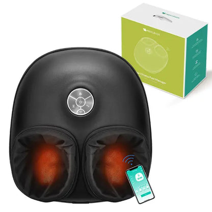 Medcursor Foot Massager with Heat - 3D Full Wrap Massage for Tired Muscles & Plantar Comfort - Portable Quiet Design with Removable Zippered Foot Sleeve - Ideal Gift for Relaxing Therapy