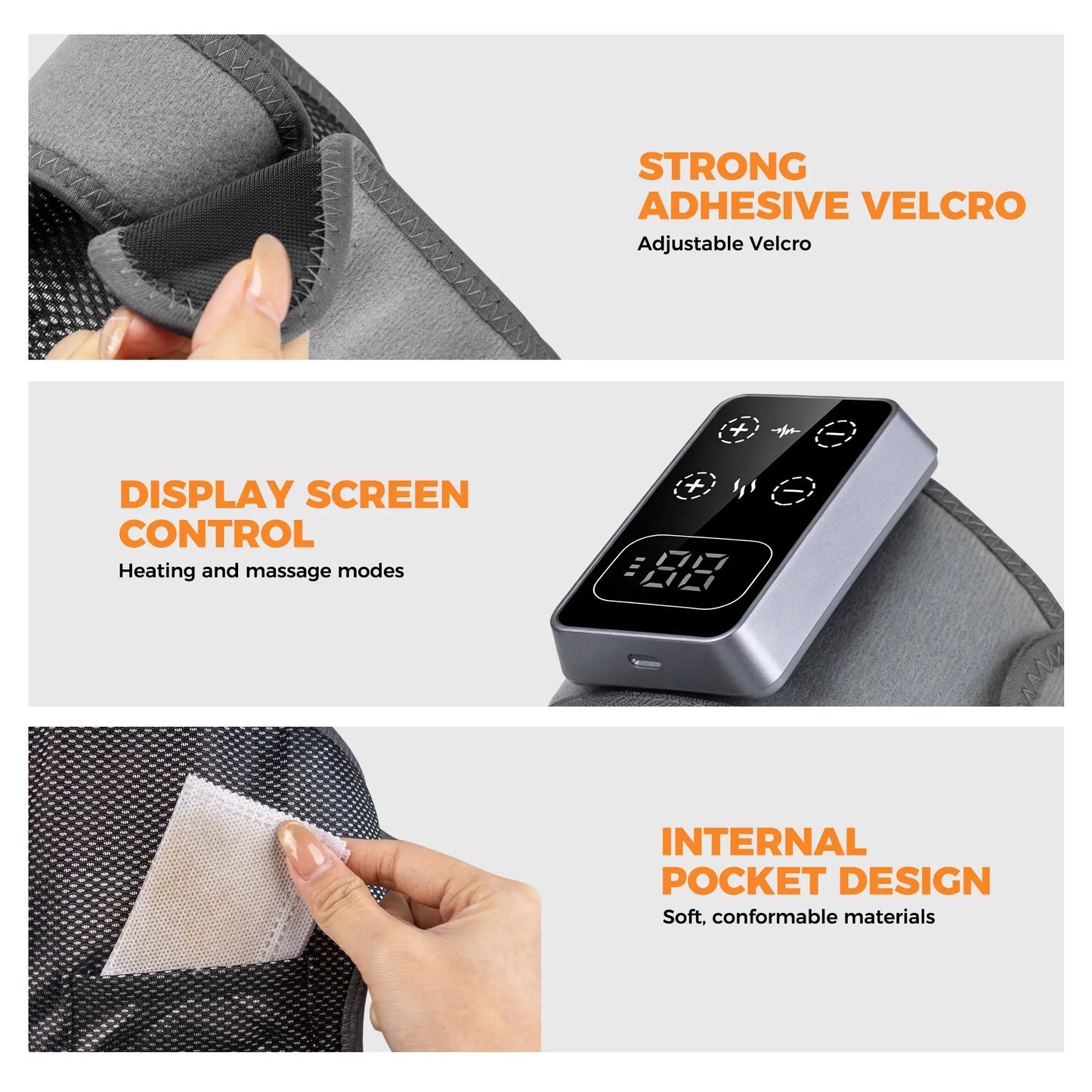 Portable Cordless Heated Knee Massager – Rechargeable Knee Brace with 5 Adjustable Heat Levels & 3 Massage Modes for Everyday Comfort