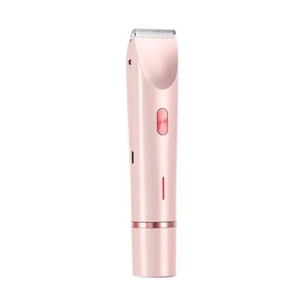 Rechargeable 2-in-1 Electric Trimmer and Shaver for Women - Dual Heads for Painless Grooming on Body, Face, Underarms, and Legs, IPX7 Waterproof Design!