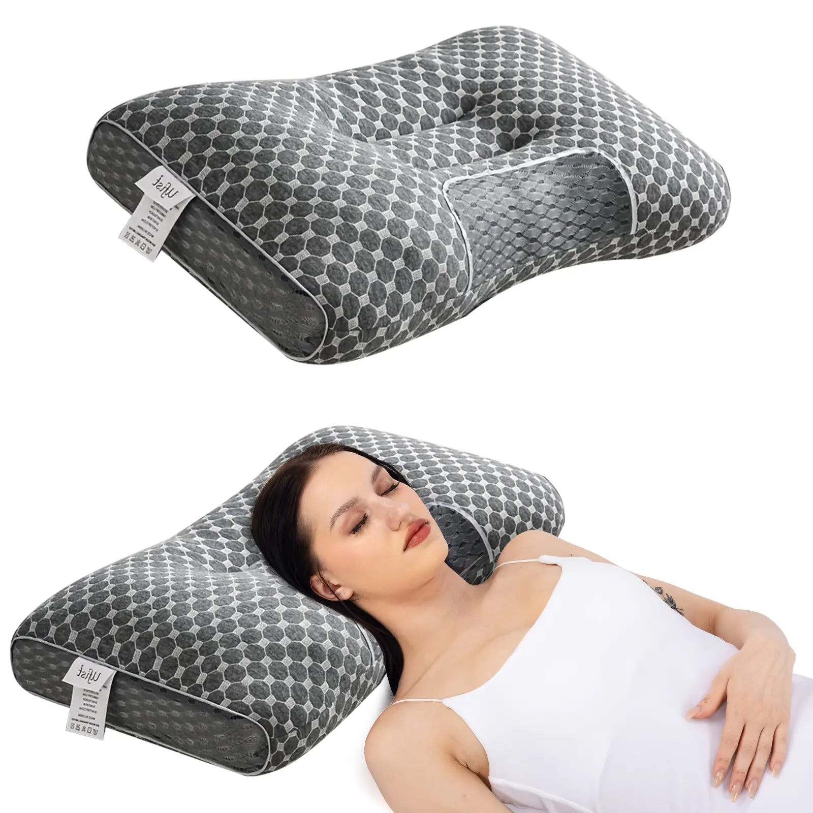 Revolutionize Your Sleep with the Ergonomic Cervical Pillow 2 Pack - Perfect for Side, Back, and Stomach Sleepers!